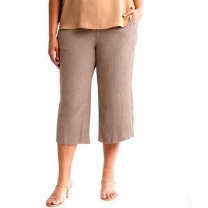 T Tahari Cropped Wide Leg Lightweight Crinkle Pants Size 3X Pull On